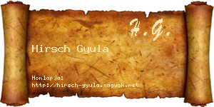 Hirsch Gyula névjegykártya